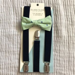 Clip-On Bow Tie and Suspenders.